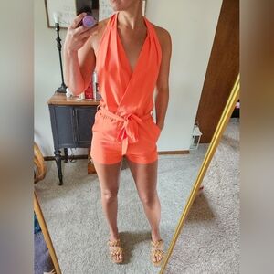 Womens open back romper